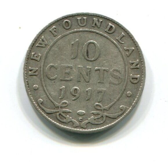 1917 Newfoundland Silver 10 Cent Coin (#1719) - Picture 1 of 2
